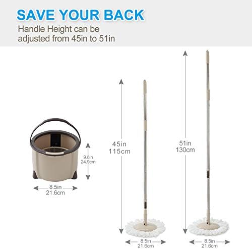 Eyliden 360 Spin Mop Bucket System - Brown