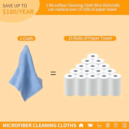 Inkhut 2 in 1 Microfiber Wire Dishcloth Cleaning Rags