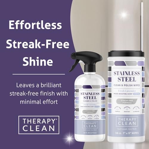 Therapy Stainless Steel Cleaner Polish Wipes Bundle 1