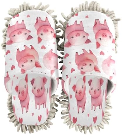 Pink Pigs Microfiber Cleaning Slippers for Daily Use