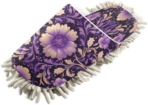 Bulletgxll Antique Floral Mop Slippers for Cleaning
