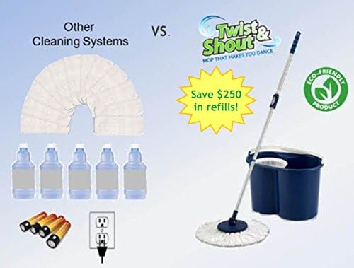 Twist and Shout Spin Mop with 2 Microfiber Heads