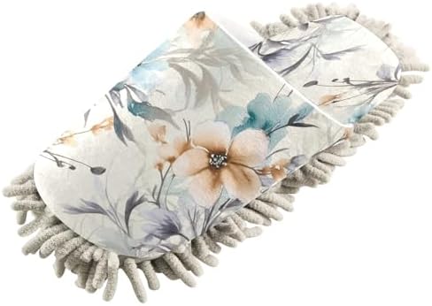 Bulletgxll Flowers and Leaves Microfiber Cleaning Slippers for Floor Mopping