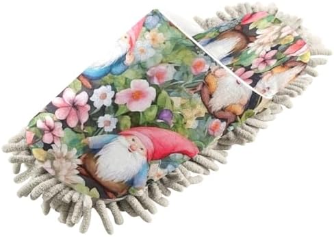 Watercolor Gnome Microfiber Mopping Slippers - Large Size