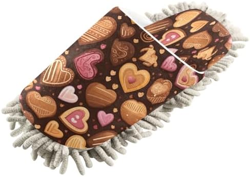 Hearts and Biscuits Mopping Slippers for Daily Cleaning