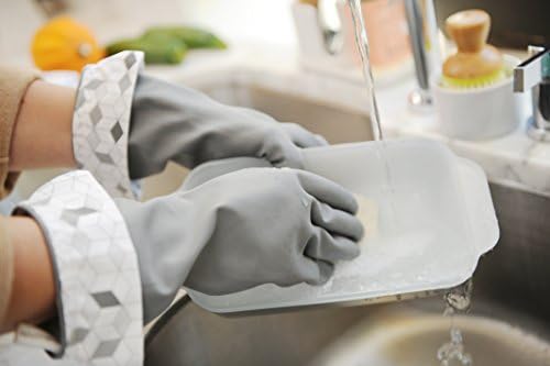 Full Circle Splash Patrol Natural Latex Cleaning Gloves SmallMedium Grey