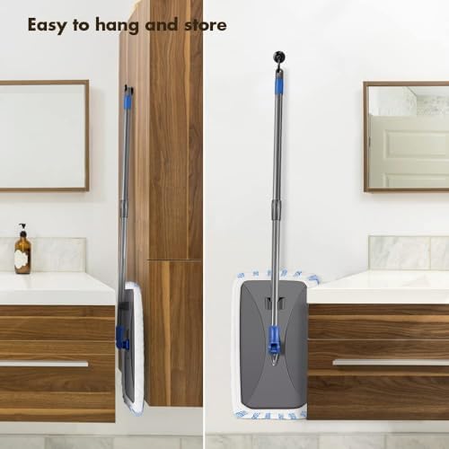 Masthome Extra Large Dust Mop with 5 Pads and Scraper - Blue