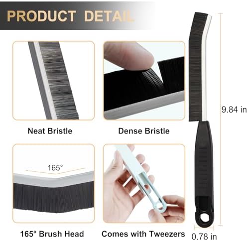 3PCS Dark Black Crevice Cleaning Brush Set 1