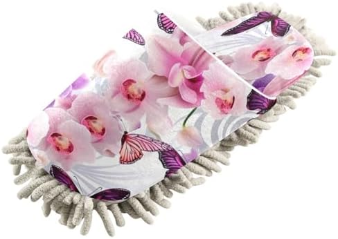 Bulletgxll Pink Butterflies Cleaning Slippers Mop Pad Replacement