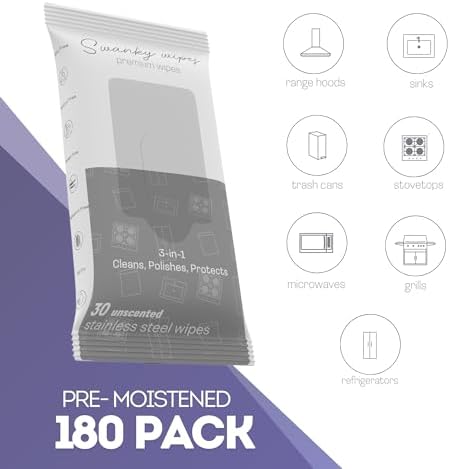Swanky Stainless Steel Cleaner Wipes - 180 Count