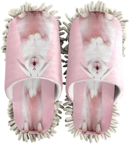 Bulletgxll White Rabbit Mopping Slippers - Washable Soft and Effective