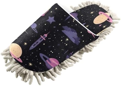 Bulletgxll Space Pattern Mopping Slippers - Washable and Comfortable