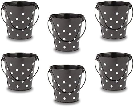 Teacher Created Resources Buckets Set 6-Piece Black Polka Dots