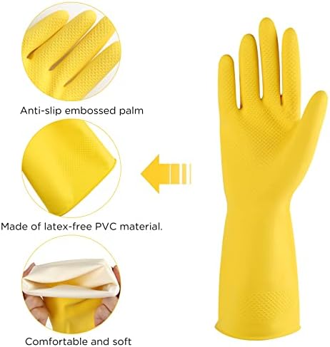 IUCGE Reusable Rubber Gloves 2 or 4 Pairs for Kitchen Cleaning 1