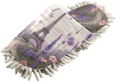 Bulletgxll Lavender Mop Slippers - Washable and Comfortable