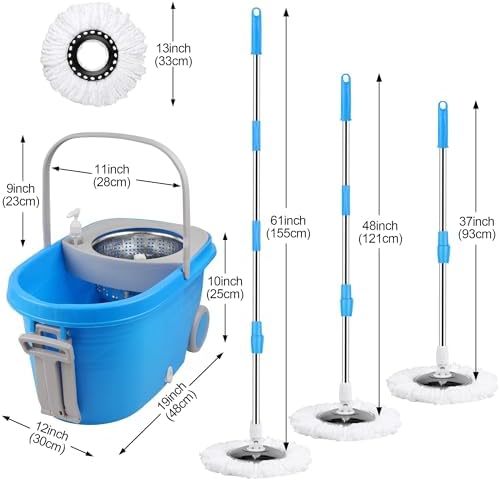 HYZSWGC Spin Mop and Bucket with Wringer Set