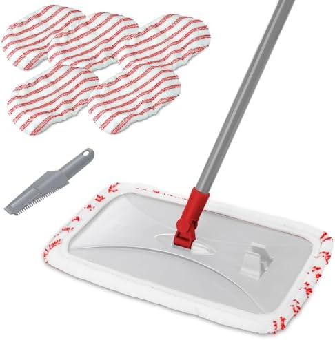 Masthome Extra Large Microfiber Dust Mop with 5 Pads and Scraper
