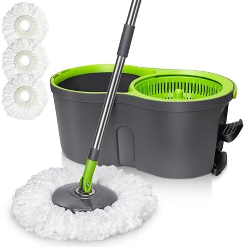 Masthome Spin Mop Bucket with Wringer Set