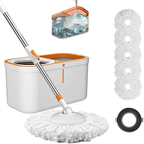 YOUSHANGJIA Floor Spin Mop and Bucket Set with 61 Handle