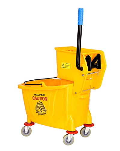 Alpine Industries Heavy Duty Mop Bucket Wringer Combo - Yellow