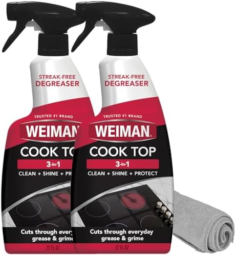 Weiman Cooktop Cleaner Spray 2 Pack with Micro Towel 1