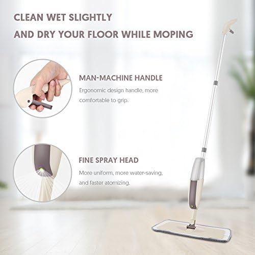 MEXERRIS Spray Wet Mop with 3 Reusable Microfiber Pads