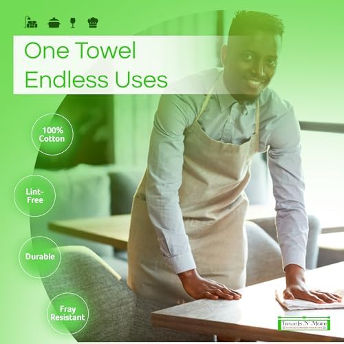 Towels N More 24-Pack Green Stripe Bar Mop Towels
