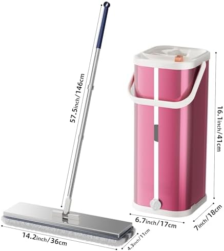 SWIFTIRON Stainless Steel Mop with Bucket and Wringer Purple