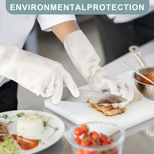 2Pair 15IN Latex Free Nitrile Cleaning Gloves - Durable Chemical Resistant