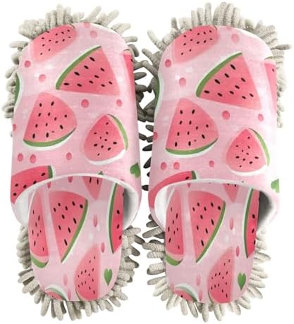Bulletgxll Pink Watermelon Microfiber Cleaning Slippers - L