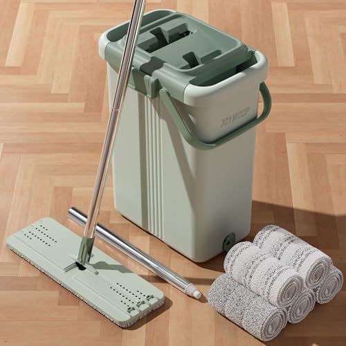 JOYMOOP Mop and Bucket Set with 5 Microfiber Pads