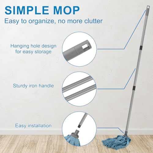 KeFanta Floor Mop with 2 Microfiber Heads and 32-inch Handle