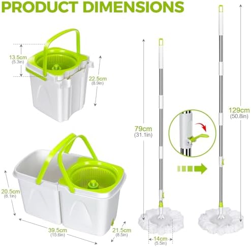 Masthome Spin Mop and Bucket Set with Wringer
