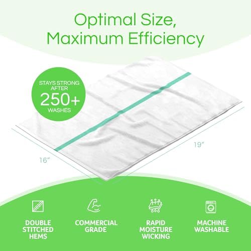 Towels N More 24-Pack Green Stripe Bar Mop Towels
