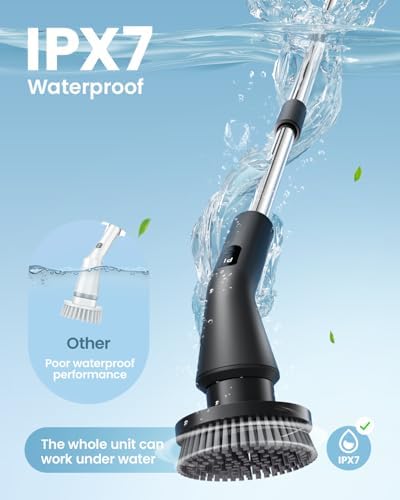 Topmako Electric Spin Scrubber Cordless Cleaning Tool with 7 Brush Heads and 2 Speed Settings