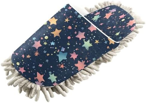 Stars Pattern Microfiber Cleaning Slippers for Men Women
