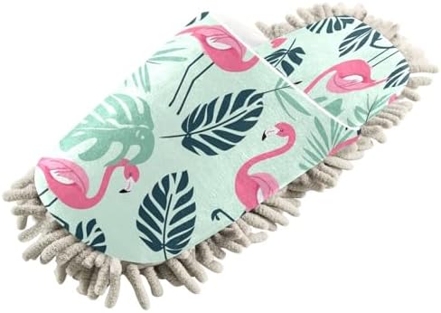 Zhirexin Flamingo Microfiber Mop Slippers for Men Women
