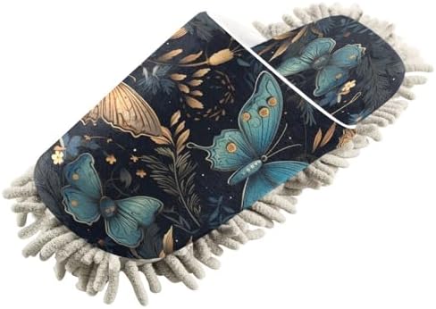 Bulletgxll Butterflies and Leaves Mopping Slippers - M