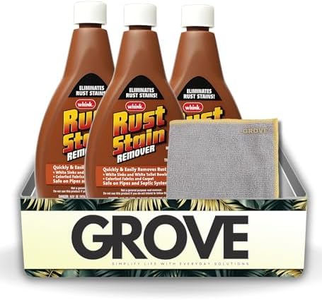 GROVE Whink Rust Remover 16 oz Microfiber Cloth Bundle