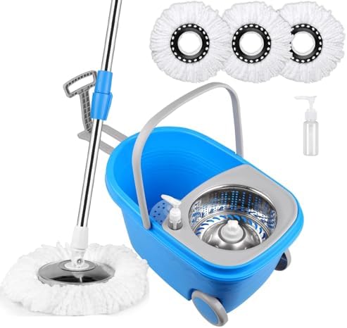 HYZSWGC Spin Mop and Bucket with Wringer Set