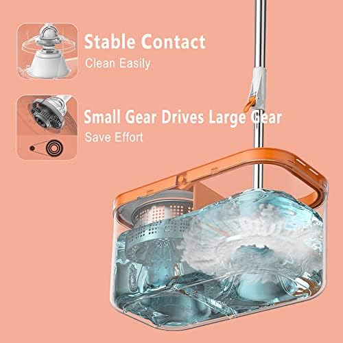 YOUSHANGJIA Floor Spin Mop and Bucket Set with 61 Handle