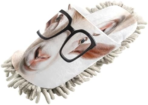 Bulletgxll Cute Goat Mop Slippers Washable Floor Mop for Men Women