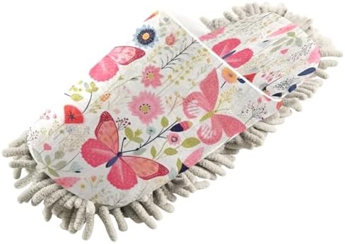 Butterflies and Flower Microfiber Cleaning Slippers Mop