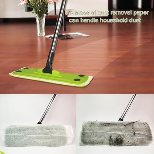CHANHOO Microfiber Mop Kit with 5 Dust Papers 2 Washable Pads