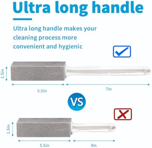 4TH Pumice Stone Cleaning Stick with Extra Large Handle - 2 Pack