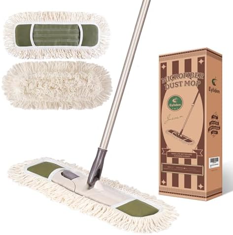 Eyliden Dust Mop with Reversible Pads and Height Adjustable Handle
