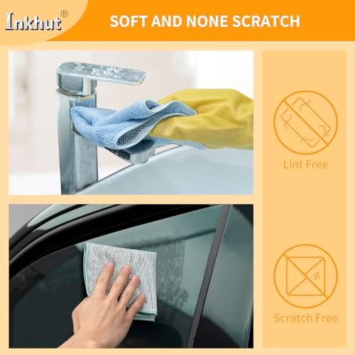 Inkhut 2 in 1 Microfiber Wire Dishcloth Cleaning Rags