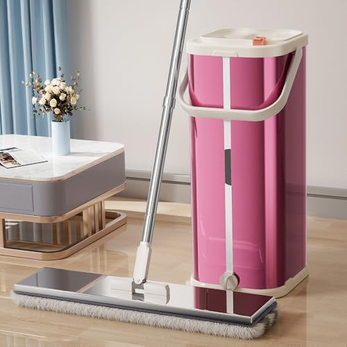 SWIFTIRON Stainless Steel Mop with Bucket and Wringer Purple