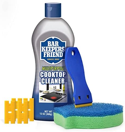 Bar Keepers Friend Cooktop Cleaner with Scraper and Sponge