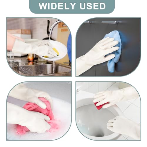 2Pair 15IN Latex Free Nitrile Cleaning Gloves - Durable Chemical Resistant